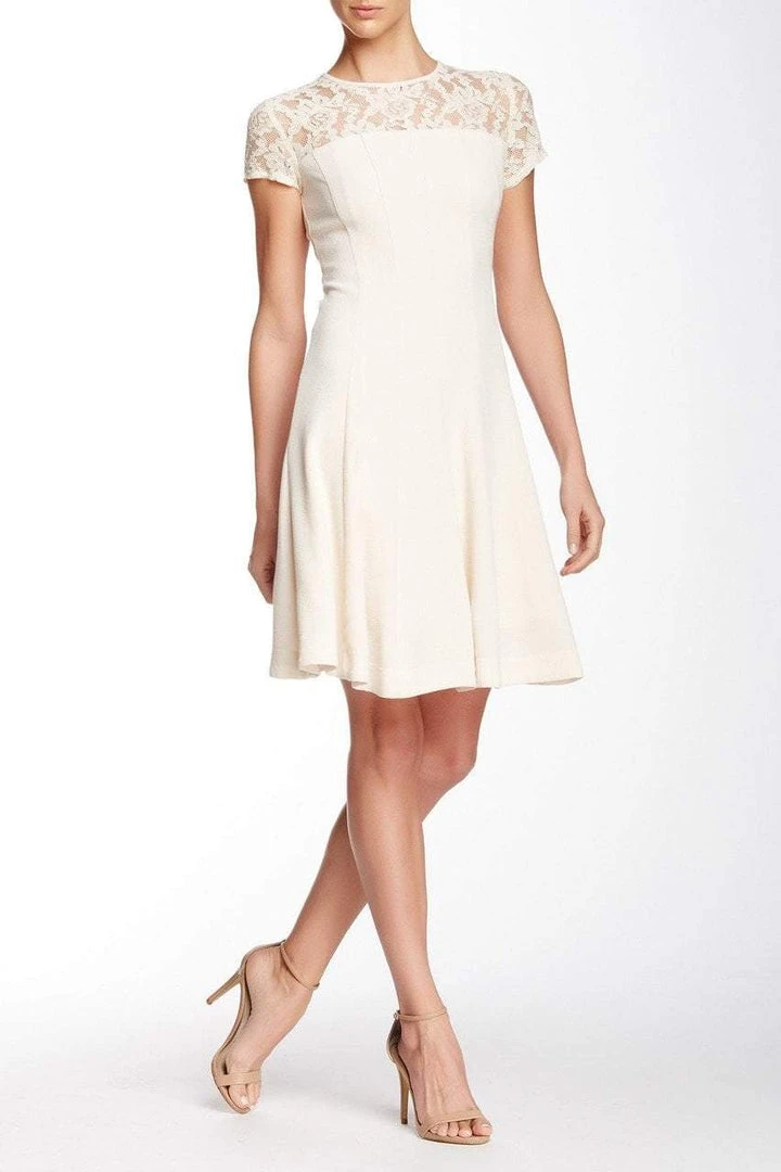 Cocktail Dresses Taylor - 7001M Short Sleeve Lace Flutter Dress 5 Cocktail Dresses Taylor - 7001M Short Sleeve Lace Flutter Dress