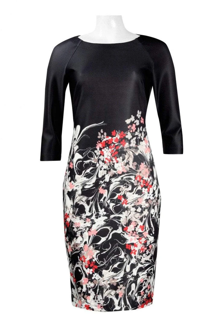 Taylor - 9344M Floral Print Bateau Scuba Sheath Dress Cocktail Dresses 5 Taylor - 9344M Floral Print Bateau Scuba Sheath Dress Cocktail Dresses