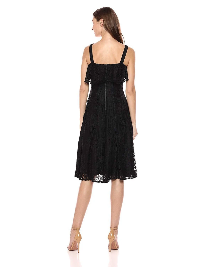 Taylor - 9737M Ruffled Panel Lace A-Line Dress Cocktail Dresses 4 Taylor - 9737M Ruffled Panel Lace A-Line Dress Cocktail Dresses