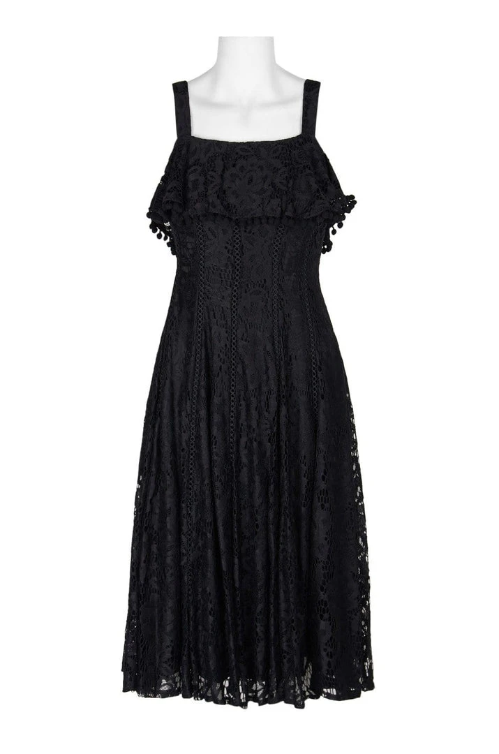 Taylor - 9737M Ruffled Panel Lace A-Line Dress Cocktail Dresses 5 Taylor - 9737M Ruffled Panel Lace A-Line Dress Cocktail Dresses