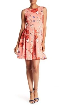 Taylor - 9757MJ Floral Print Short A-Line Dress Cocktail Dresses