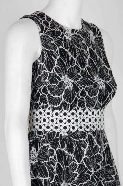 Taylor - 9777M Sleeveless Floral Print Lace Waist Dress 11 Taylor - 9777M Sleeveless Floral Print Lace Waist Dress