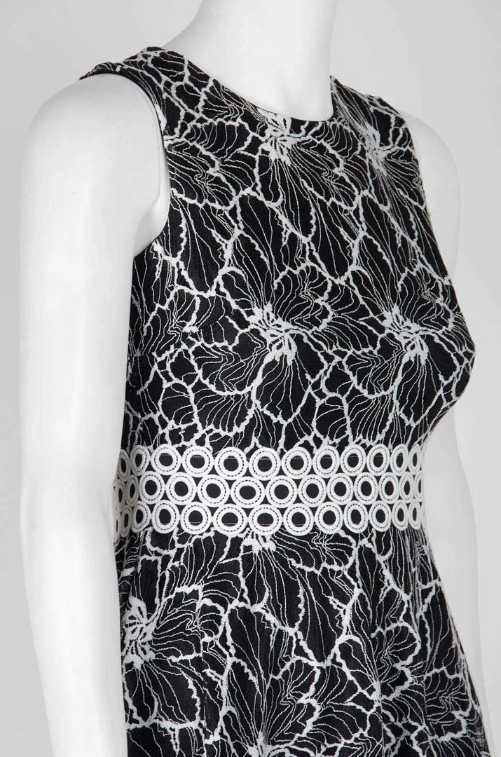 Taylor - 9777M Sleeveless Floral Print Lace Waist Dress 7 Taylor - 9777M Sleeveless Floral Print Lace Waist Dress