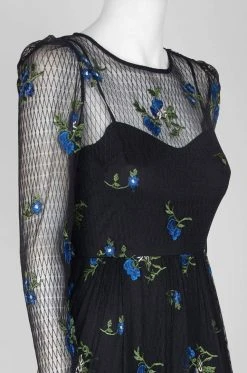 Cocktail Dresses Taylor - 9862M Knee Length Puff Sleeve Illusion Embroidered Dress 7 Cocktail Dresses Taylor - 9862M Knee Length Puff Sleeve Illusion Embroidered Dress