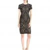 Taylor - Lace Jewel Neck Pencil Cut Dress 5677M 2 Taylor - Lace Jewel Neck Pencil Cut Dress 5677M