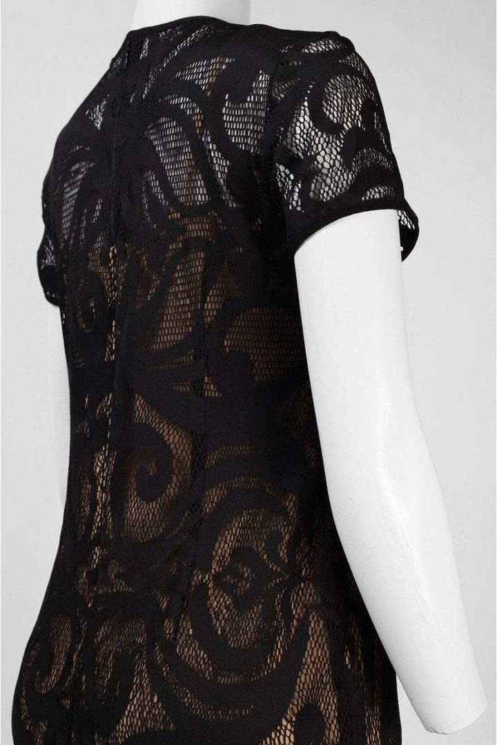 Taylor - Lace Jewel Neck Pencil Cut Dress 5677M 5 Taylor - Lace Jewel Neck Pencil Cut Dress 5677M