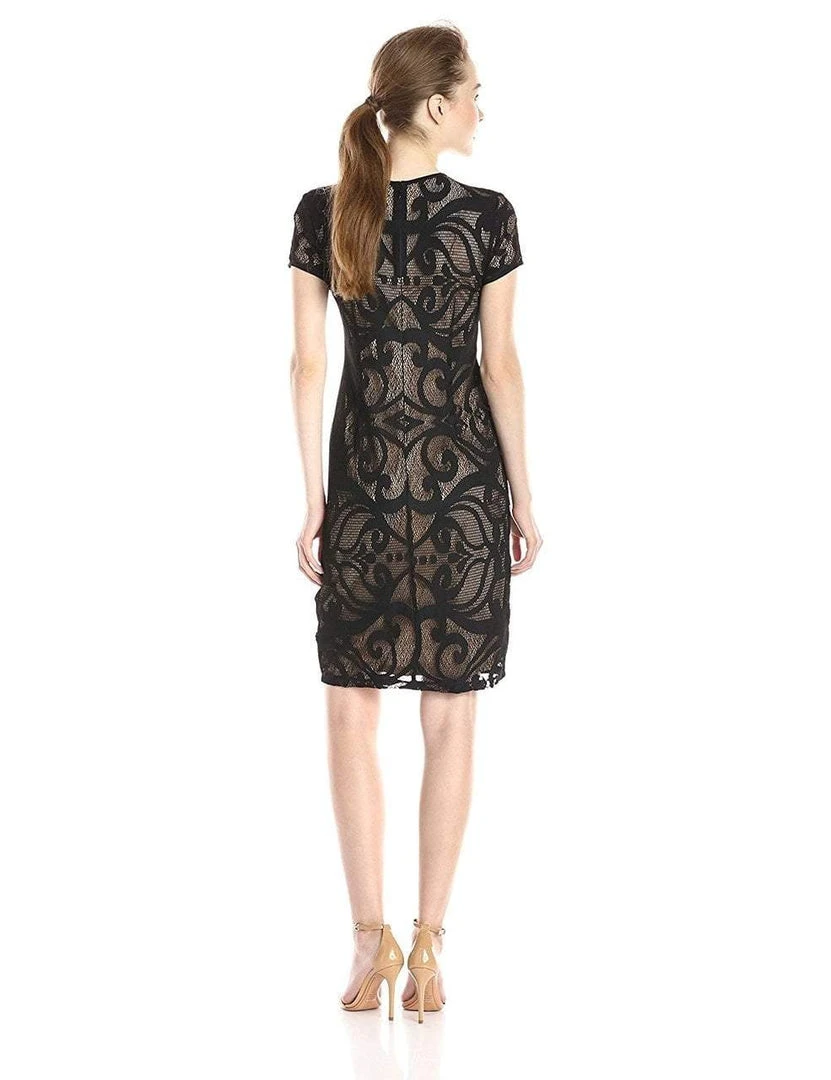 Taylor - Lace Jewel Neck Pencil Cut Dress 5677M 4 Taylor - Lace Jewel Neck Pencil Cut Dress 5677M