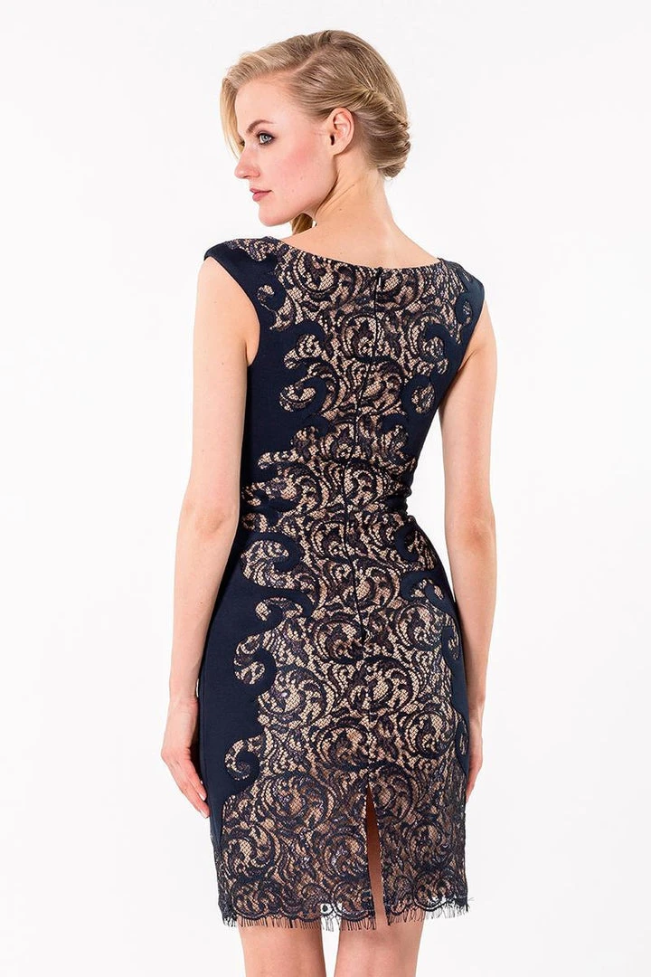 Terani Couture - 1523C1100A Lace Embellished Bateau Sheath Dress 4 Terani Couture - 1523C1100A Lace Embellished Bateau Sheath Dress