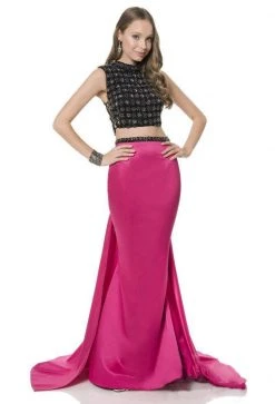 Terani Couture - 1611P1367A Ribbon Accented Panel Gown Formal Gowns