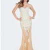 Terani Couture - 1612P0815A Floral Lace Sweetheart Sheath Dress Formal Gowns