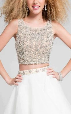 Terani Couture - 1711P2692 Two Piece Embellished High Low A-line Dress Formal Gowns