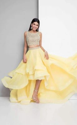 Terani Couture - 1711P2692 Two Piece Embellished High Low Dress
