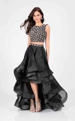 Terani Couture - 1711P2692 Two Piece Embellished High Low Dress