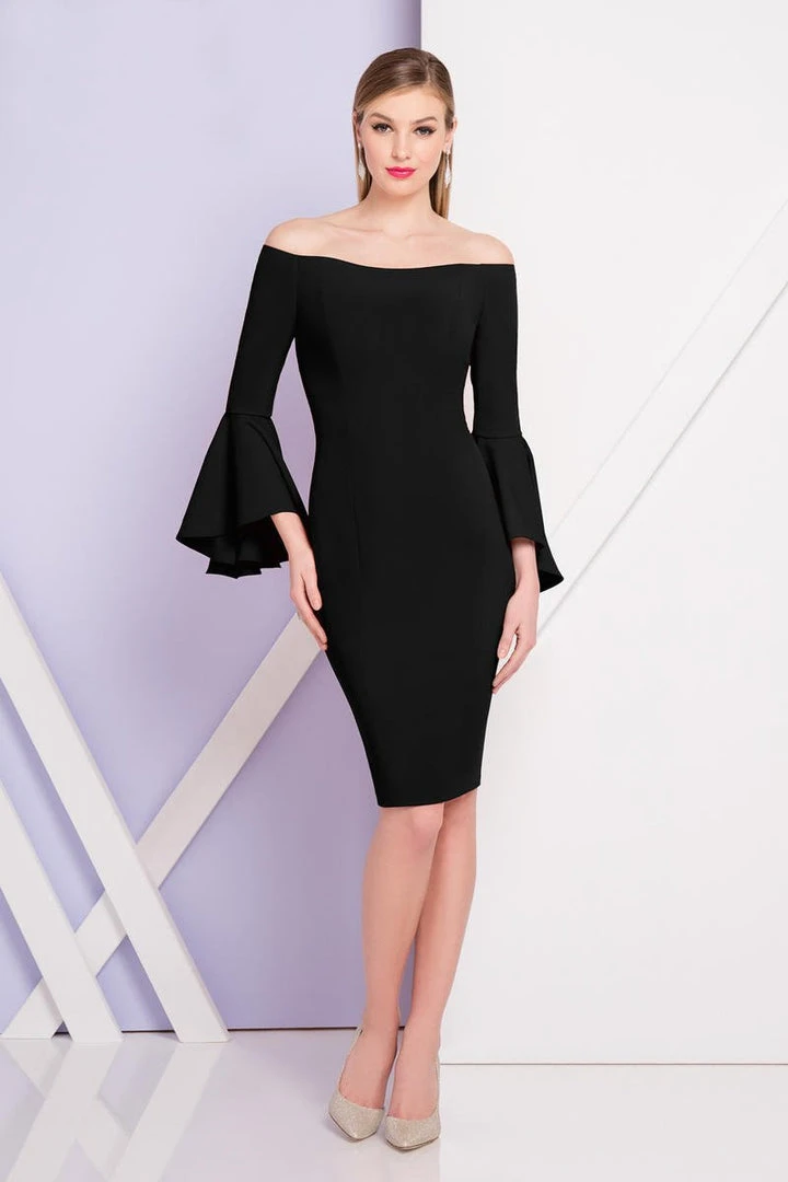 Terani Couture - 1721C4005 Flounce Sleeved Off-Shoulder Dress Cocktail Dresses 3 Terani Couture - 1721C4005 Flounce Sleeved Off-Shoulder Dress Cocktail Dresses