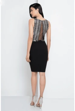 Terani Couture - 1721C4021 Printed Bateau Sheath Dress