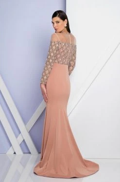 Formal Gowns Terani Couture - 1721M4336 Illusion Jewel Neck Sheath Dress 5 Formal Gowns Terani Couture - 1721M4336 Illusion Jewel Neck Sheath Dress