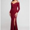 Terani Couture - 1723E4502 Cold Shoulder Long Sleeve Sheath Gown