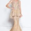 Formal Gowns Terani Couture - 1811GL6455 Embellished Peplum Mermaid Dress