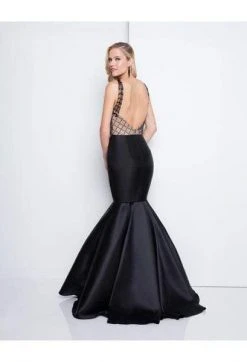 Terani Couture - 1811P5229 Beaded Plunging V-Neck Mermaid Gown Formal Gowns