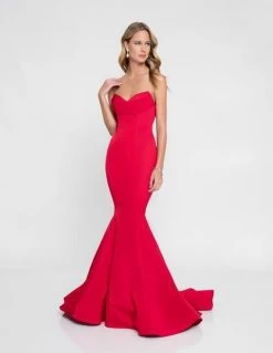 Terani Couture - 1812P5386 Drape Paneled Mermaid Gown