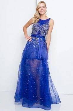 Formal Gowns Terani Couture - 1812P5853 Crystal Beaded Scoop A-line Dress