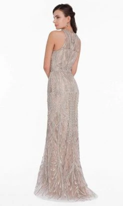 Terani Couture - 1822GL7508 Embroidered Illusion Halter Sheath Dress Formal Gowns