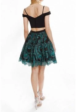 Terani Couture - 1825H7934 Two-Piece Embroidered Lace Cocktail Dress