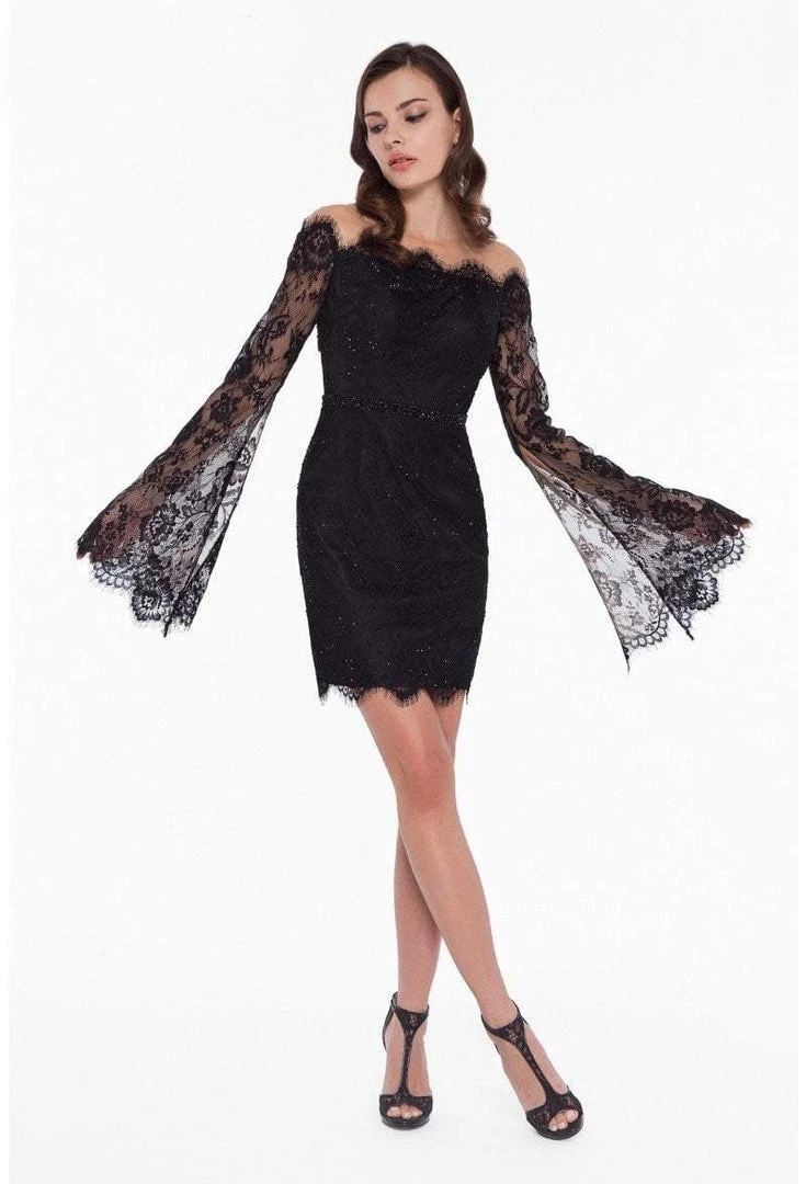 Terani Couture - 1825H7935 Embellished Lace Sheath Cocktail Dress 3 Terani Couture - 1825H7935 Embellished Lace Sheath Cocktail Dress