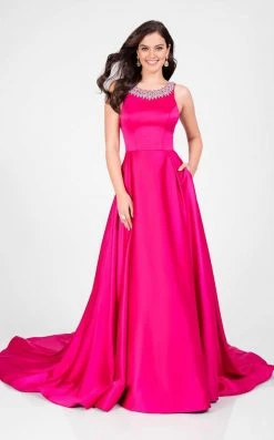 Formal Gowns Terani Couture - A-line Gown With Embelished Neck And Open Back 1712P2886