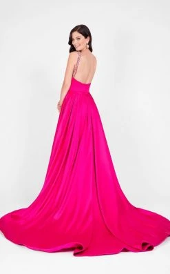 Formal Gowns Terani Couture - A-line Gown With Embelished Neck And Open Back 1712P2886