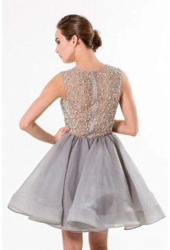 Terani Couture - Bedazzled V-Neck Cocktail Dress 1522H0157A