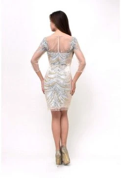 Terani Couture - C1717 Illusion Bateau Neck Sheath Dress Cocktail Dresses