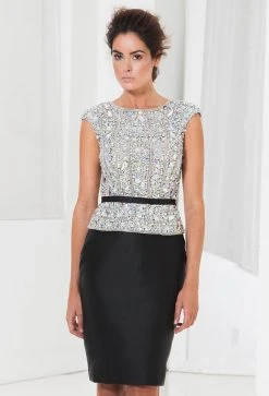 Terani Couture - C3656 Embellished Jewel Neck Sheath Dress
