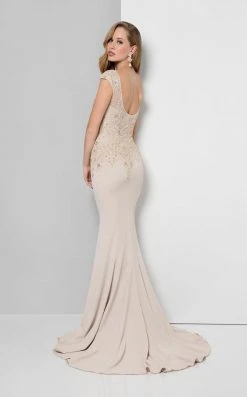 Formal Gowns Terani Couture - Cap-sleeve Embroidered Mermaid Gown 1712M3422.
