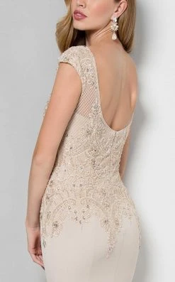 Formal Gowns Terani Couture - Cap-sleeve Embroidered Mermaid Gown 1712M3422.