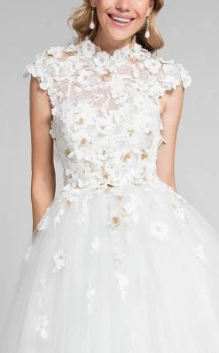 Terani Couture - Cap-sleeve Open Back Ballgown 1711P2840