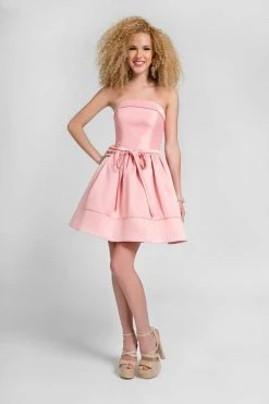 Terani Couture - Chic Strapless Straight Neck Short A-line Dress 1622H1124 Cocktail Dresses
