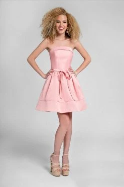 Terani Couture - Chic Strapless Straight Neck Short A-line Dress 1622H1124 Cocktail Dresses