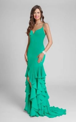 Terani Couture - Classy Sleeveless Sweetheart Fit And Flare Ruffled Dress 1712P2445 Formal Gowns