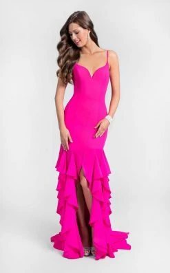 Terani Couture - Classy Sleeveless Sweetheart Fit And Flare Ruffled Dress 1712P2445 Formal Gowns