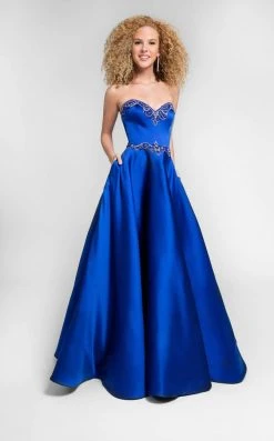 Terani Couture - Crystal Beaded Sweetheart Satin Ball Gown 1712P2893