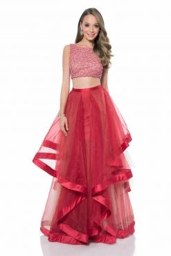 Formal Gowns Terani Couture - Dashing Crystal Accented Bateau Neck A-line Gown 1611P1369A