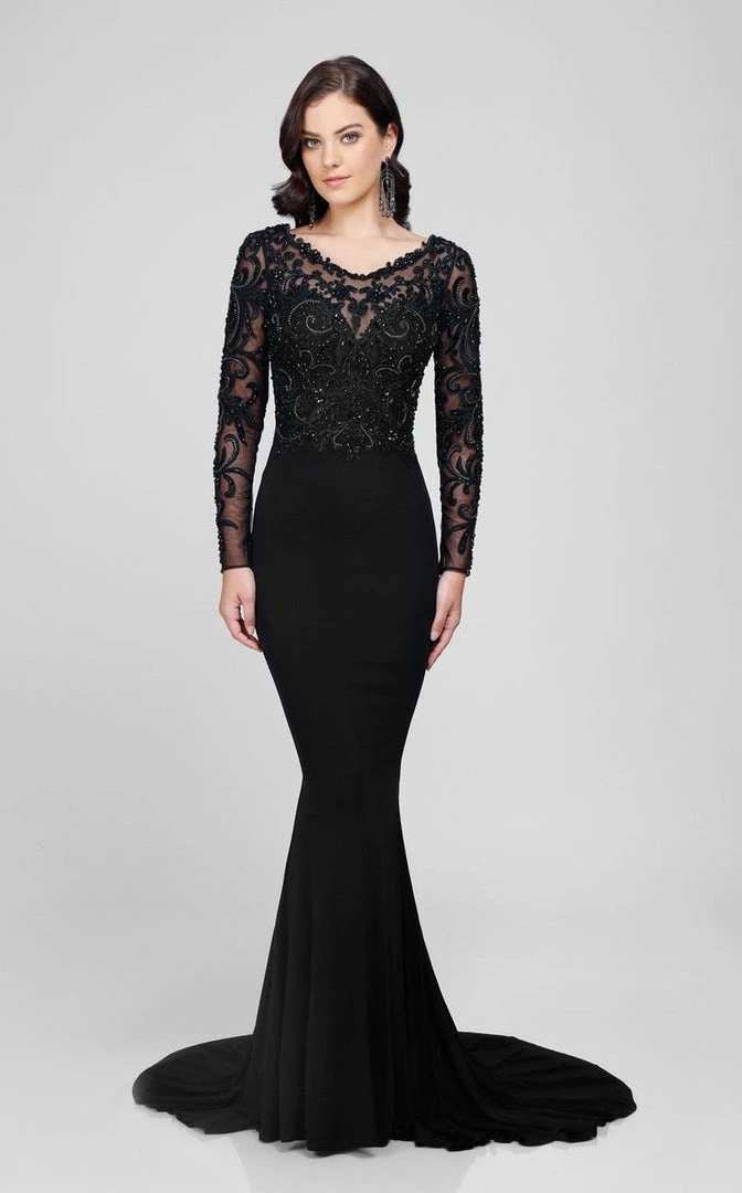 Formal Gowns Terani Couture - Dazzling Beaded Illusion Neck Polyester Mermaid Dress 1712M3434 7 Formal Gowns Terani Couture - Dazzling Beaded Illusion Neck Polyester Mermaid Dress 1712M3434