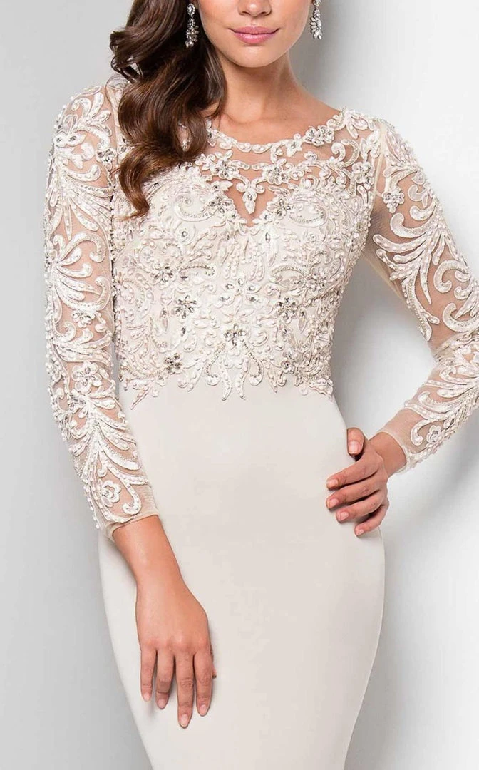 Formal Gowns Terani Couture - Dazzling Beaded Illusion Neck Polyester Mermaid Dress 1712M3434 5 Formal Gowns Terani Couture - Dazzling Beaded Illusion Neck Polyester Mermaid Dress 1712M3434