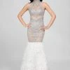 Terani Couture - Embellished Feather Fringed Mermaid Gown 1721GL4452 Formal Gowns