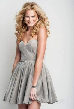 Terani Couture - H3622 Strapless Crystal Pleated A-Line Cocktail Dress