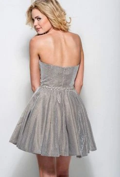 Terani Couture - H3622 Strapless Crystal Pleated A-Line Cocktail Dress