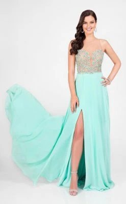 Terani Couture - Illusion Sweetheart Chiffon Gown 1712P2512 Formal Gowns