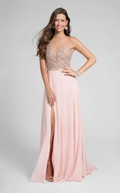 Terani Couture - Illusion Sweetheart Chiffon Gown 1712P2512 Formal Gowns
