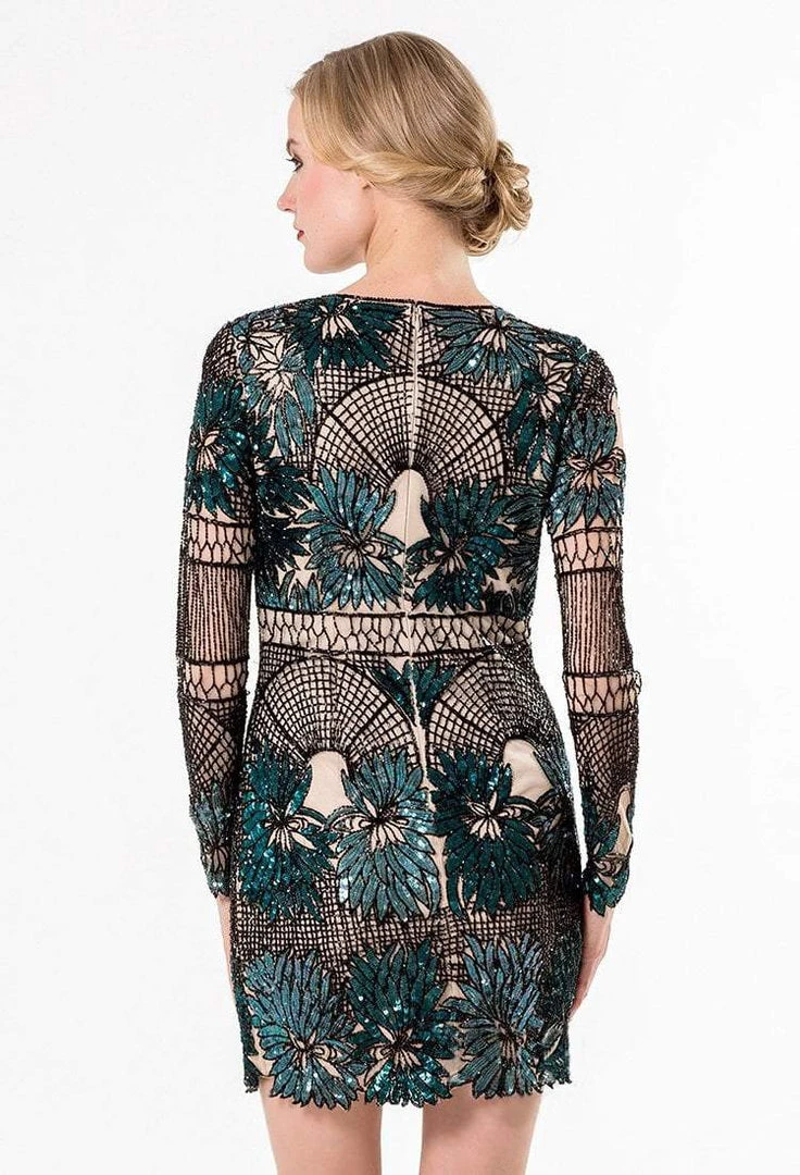 Terani Couture - Long Sleeve Nude Illusion Dress 1525C0920 4 Terani Couture - Long Sleeve Nude Illusion Dress 1525C0920